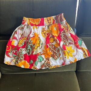 Forever 21 Multicolor Floral A-Line Skirt